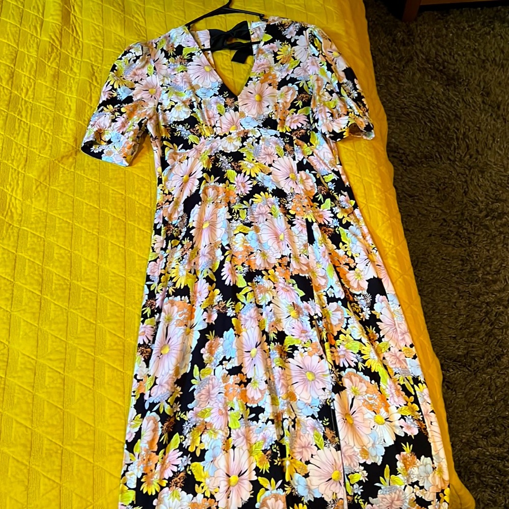 Topshop Floral Midi Dress